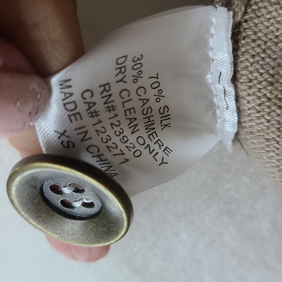 NWT LAmade tan cardigan XS silk & cashmere - Picture 4 of 9